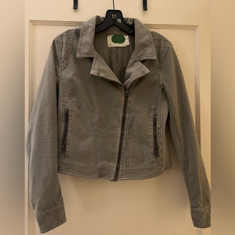 Anthropology grey moto jacket